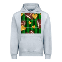 Heather Grey american football field and hearts seamless pattern Urban Hoodie - BundleAndBundleShop
