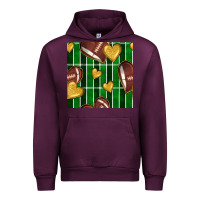 Mauve Wine american football field and hearts seamless pattern Urban Hoodie - BundleAndBundleShop