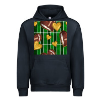 Navy american football field and hearts seamless pattern Urban Hoodie - BundleAndBundleShop