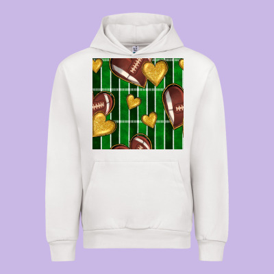 American Football Field And Hearts Seamless Pattern Urban Hoodie Designed By Bundleandbundleshop