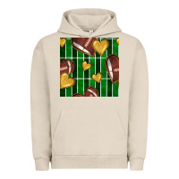 Pigment French Oak american football field and hearts seamless pattern Urban Hoodie - BundleAndBundleShop