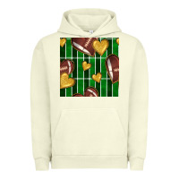 Pigment Pistachio american football field and hearts seamless pattern Urban Hoodie - BundleAndBundleShop