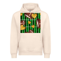Sandshell american football field and hearts seamless pattern Urban Hoodie - BundleAndBundleShop