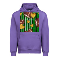 Tulip american football field and hearts seamless pattern Urban Hoodie - BundleAndBundleShop