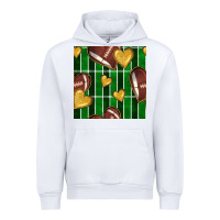 White american football field and hearts seamless pattern Urban Hoodie - BundleAndBundleShop