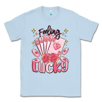 Dusty Blue feeling lucky Classic Tee - MaliasSmallBusiness