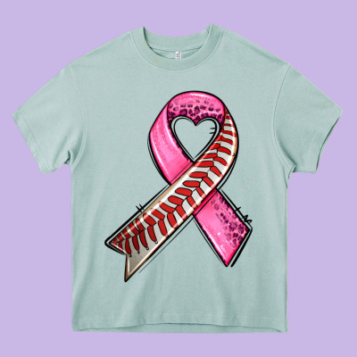 Breast Cancer Sport Ribbons Heavy Core Tee Designed By Adodesignshop