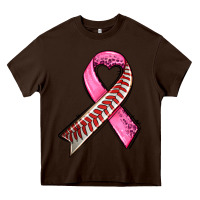 Chocolate Brown breast cancer sport ribbons Heavy Core Tee - AdoDesignShop
