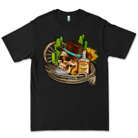 Black cowboy cactus  sunflowers whiskey Premium Tee - AdoDesignShop