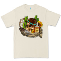 Bone cowboy cactus  sunflowers whiskey Premium Tee - AdoDesignShop