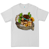 Dove Grey cowboy cactus  sunflowers whiskey Premium Tee - AdoDesignShop