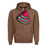Chestnut sweet summer watermelon Zipper Hoodie - NancyCooperArtShop
