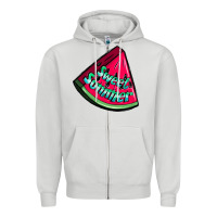 Dove Grey sweet summer watermelon Zipper Hoodie - NancyCooperArtShop