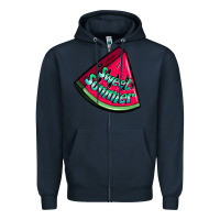 Navy sweet summer watermelon Zipper Hoodie - NancyCooperArtShop