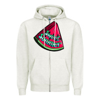 Oatmeal Heather sweet summer watermelon Zipper Hoodie - NancyCooperArtShop