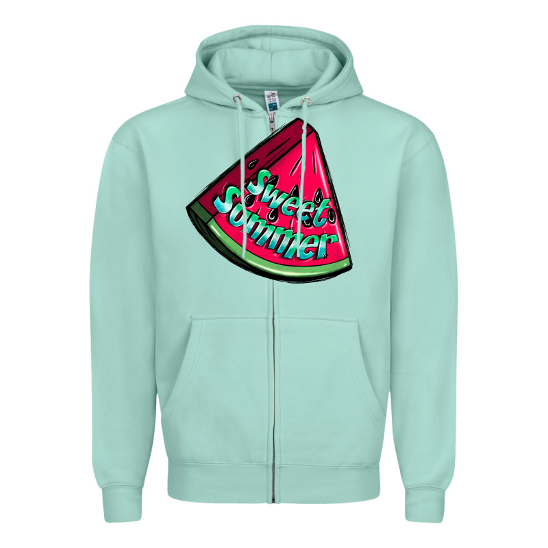 Sweet Summer Watermelon Zipper Hoodie by NancyCooperArtShop | Teevron