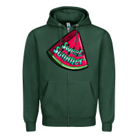 Sports Green sweet summer watermelon Zipper Hoodie - NancyCooperArtShop
