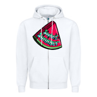 White sweet summer watermelon Zipper Hoodie - NancyCooperArtShop