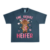 Midnight Navy one boujee heifer Urban Heavy Tee - MaliasSmallBusiness