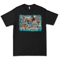 Black cross western background Premium Tee - AdoDesignShop