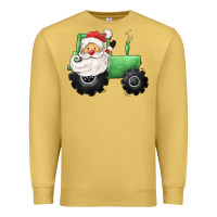 Antique Gold santa tractor Premium Sweatshirt - CowGirlArtShop