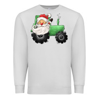 Dove Grey santa tractor Premium Sweatshirt - CowGirlArtShop