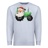Heather Grey santa tractor Premium Sweatshirt - CowGirlArtShop