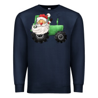 Navy santa tractor Premium Sweatshirt - CowGirlArtShop