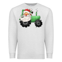 Oatmeal Heather santa tractor Premium Sweatshirt - CowGirlArtShop