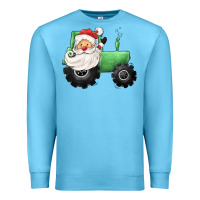 Ocean Blue santa tractor Premium Sweatshirt - CowGirlArtShop