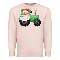 Pale Pink santa tractor Premium Sweatshirt - CowGirlArtShop
