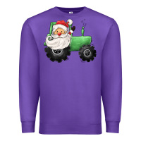 Purple santa tractor Premium Sweatshirt - CowGirlArtShop