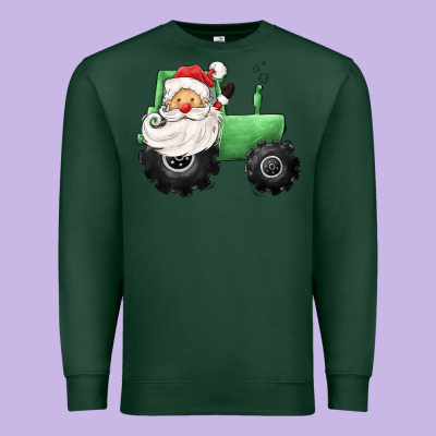 Santa Tractor Premium Sweatshirt Designed By Cowgirlartshop