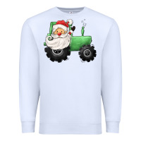 White santa tractor Premium Sweatshirt - CowGirlArtShop