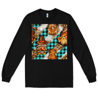 Black thanksgiving gnomies with leopard and tartan seamless pattern bbs Long Sleeve Tee - BundleAndBundleShop
