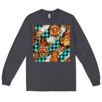 Smoke thanksgiving gnomies with leopard and tartan seamless pattern bbs Long Sleeve Tee - BundleAndBundleShop