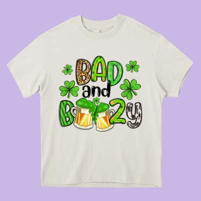 Bad And Boozy Heavy Core Tee Designed By Artiststas