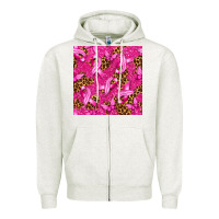 Oatmeal Heather breast cancer with ribbon and butterfly seamless p Zipper Hoodie - texasbilliewilder
