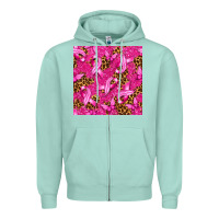 Seafoam breast cancer with ribbon and butterfly seamless p Zipper Hoodie - texasbilliewilder