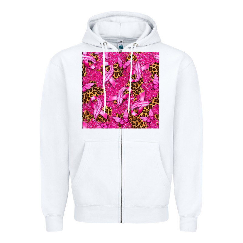 Breast Cancer With Ribbon And Butterfly Seamless P Zipper Hoodie by texasbilliewilder | Teevron