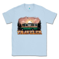 Dusty Blue traveler Classic Tee - NancyCooperArtShop
