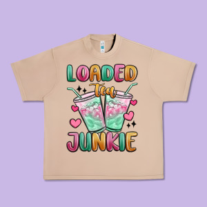 Loaded Tea Junkie Urban Heavy Tee Designed By Maliassmallbusiness
