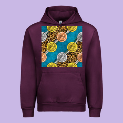 American Football Medal With Leopard Urban Hoodie Designed By Bundleandbundleshop