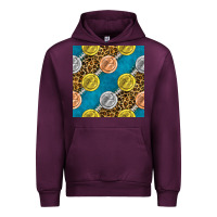 Mauve Wine american football medal with leopard Urban Hoodie - BundleAndBundleShop