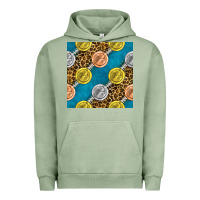 Pigment Oil Green american football medal with leopard Urban Hoodie - BundleAndBundleShop