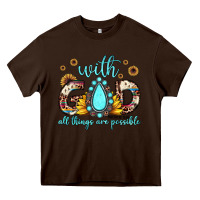 Chocolate Brown with god all things are possible matthew 19 26 Heavy Core Tee - JahusDesignShop