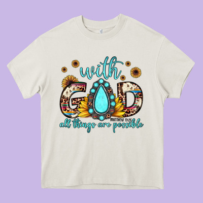 With God All Things Are Possible Matthew 19 26 Heavy Core Tee Designed By Jahusdesignshop
