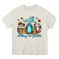 Cream with god all things are possible matthew 19 26 Heavy Core Tee - JahusDesignShop