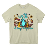 Mossy with god all things are possible matthew 19 26 Heavy Core Tee - JahusDesignShop