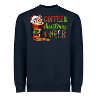 Navy Coffee and Christmas cheer Heavyweight Sweatshirt - NancyCooperArtShop